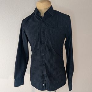 G by Guess M geometric black long sleeve button down shirt